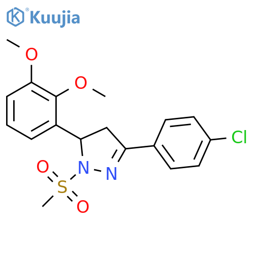 3-(4-chlorophenyl)-5-(2,3-dimethoxyphenyl)-1-methanesulfonyl-4,5-dihydro-1H-pyrazole structure