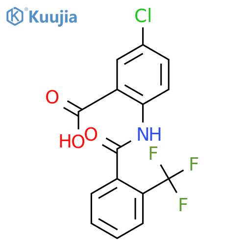 BENZOIC ACID, 5-CHLORO-2-[[2-(TRIFLUOROMETHYL)BENZOYL]AMINO]- structure