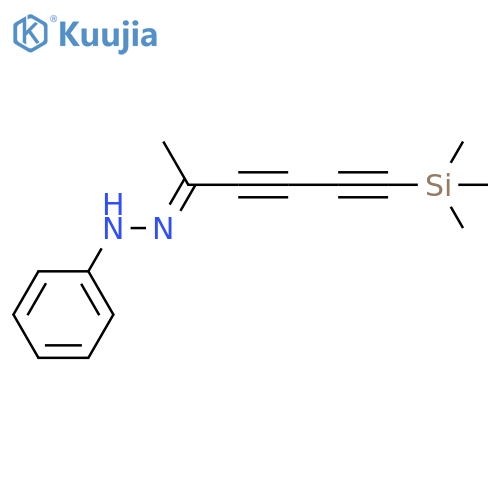 3,5-Hexadiyn-2-one, 6-(trimethylsilyl)-, phenylhydrazone, (2E)- structure