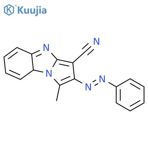 4H-PYRROLO[1,2-A]BENZIMIDAZOLE-3-CARBONITRILE, 1-METHYL-2-(PHENYLAZO)- structure
