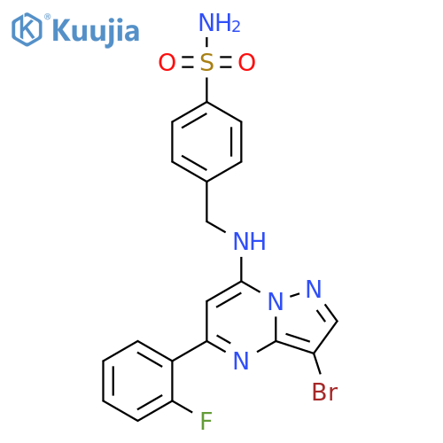 Benzenesulfonamide,4-[[[3-bromo-5-(2-fluorophenyl)pyrazolo[1,5-a]pyrimidin-7-yl]amino]methyl]- structure