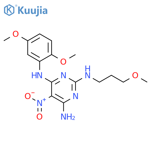 N4-(2,5-dimethoxyphenyl)-N2-(3-methoxypropyl)-5-nitropyrimidine-2,4,6-triamine structure