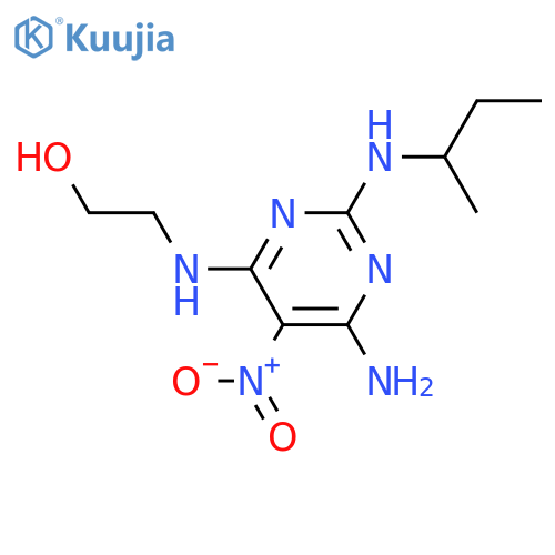 2-({6-amino-2-(butan-2-yl)amino-5-nitropyrimidin-4-yl}amino)ethan-1-ol structure