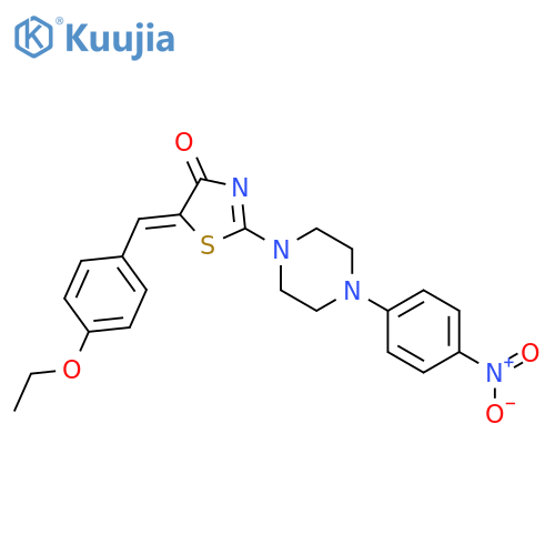(5E)-5-(4-ethoxyphenyl)methylidene-2-4-(4-nitrophenyl)piperazin-1-yl-4,5-dihydro-1,3-thiazol-4-one structure