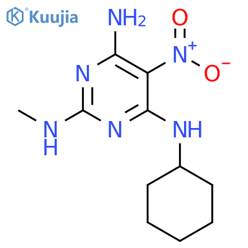N4-cyclohexyl-N2-methyl-5-nitropyrimidine-2,4,6-triamine structure