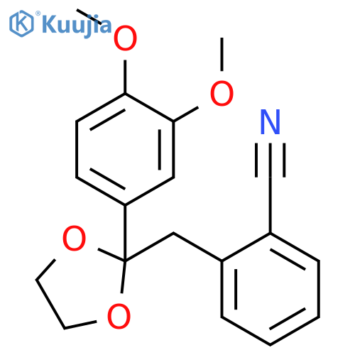 Benzonitrile,2-[[2-(3,4-dimethoxyphenyl)-1,3-dioxolan-2-yl]methyl]- structure