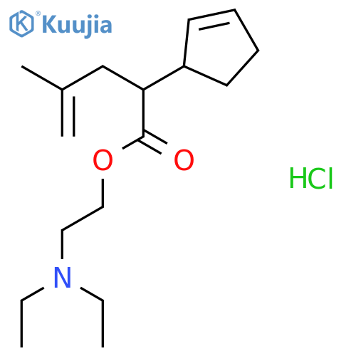 2-(diethylamino)ethyl 2-cyclopent-2-en-1-yl-4-methylpent-4-enoate hydrochloride structure