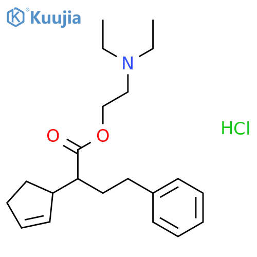 2-(diethylamino)ethyl 2-cyclopent-2-en-1-yl-4-phenylbutanoate hydrochloride structure