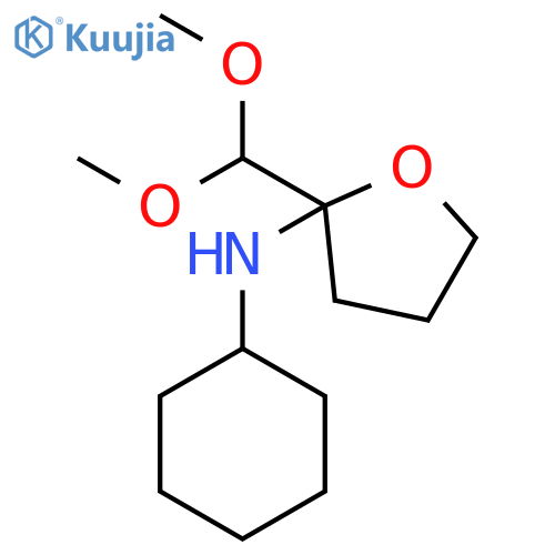 2-Furanamine, N-cyclohexyl-2-(dimethoxymethyl)tetrahydro- structure