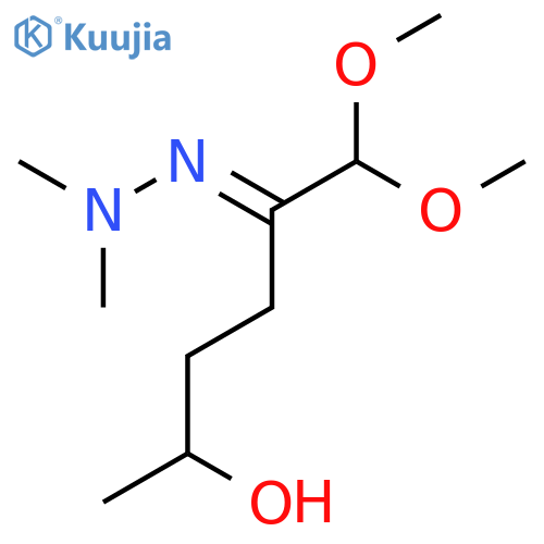 2-Hexanone, 5-hydroxy-1,1-dimethoxy-, dimethylhydrazone structure