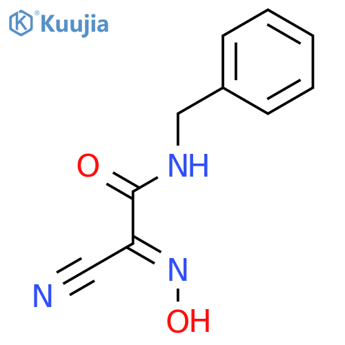 (2E)-N-benzyl-2-cyano-2-(hydroxyimino)ethanamide structure