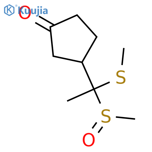 Cyclopentanone, 3-[1-(methylsulfinyl)-1-(methylthio)ethyl]- structure
