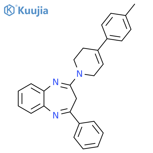 3H-1,5-Benzodiazepine, 2-[3,6-dihydro-4-(4-methylphenyl)-1(2H)-pyridinyl]-4-phenyl- structure