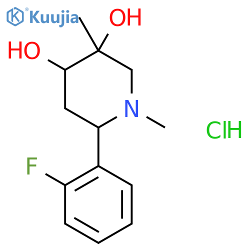 (3S,4S,6S)-6-(2-fluorophenyl)-1,3-dimethylpiperidine-3,4-diol hydrochloride structure