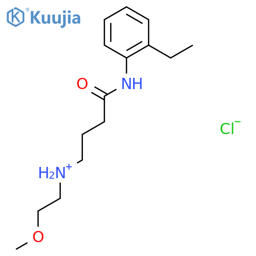 4-[(2-ethylphenyl)amino]-N-(2-methoxyethyl)-4-oxobutan-1-aminium chloride structure