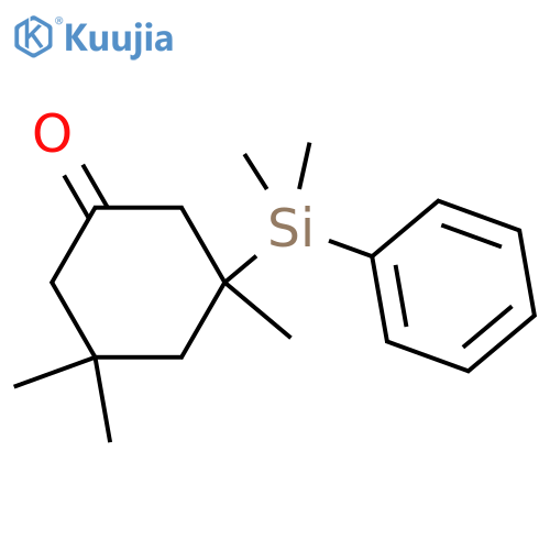 Cyclohexanone, 3-(dimethylphenylsilyl)-3,5,5-trimethyl- structure
