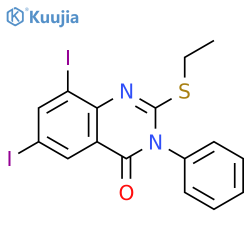 4(3H)-QUINAZOLINONE, 2-(ETHYLTHIO)-6,8-DIIODO-3-PHENYL- structure