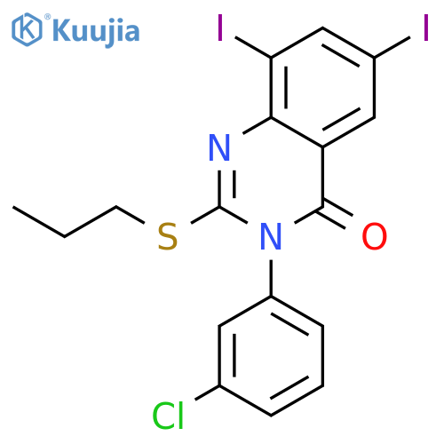 4(3H)-QUINAZOLINONE, 3-(3-CHLOROPHENYL)-6,8-DIIODO-2-(PROPYLTHIO)- structure
