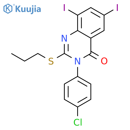 4(3H)-Quinazolinone, 3-(4-chlorophenyl)-6,8-diiodo-2-(propylthio)- structure