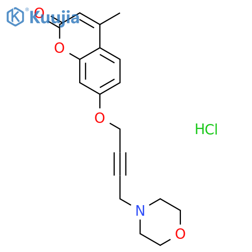 4-methyl-7-[(4-morpholin-4-ylbut-2-yn-1-yl)oxy]-2H-chromen-2-one hydrochloride structure