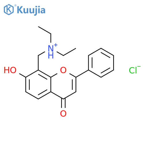 N-ethyl-N-[(7-hydroxy-4-oxo-2-phenyl-4H-chromen-8-yl)methyl]ethanaminium chloride structure