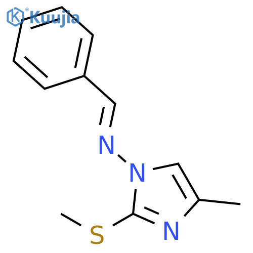 1H-Imidazol-1-amine, 4-methyl-2-(methylthio)-N-(phenylmethylene)- structure