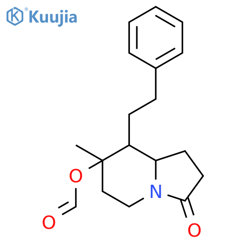 3(2H)-Indolizinone, 7-(formyloxy)hexahydro-7-methyl-8-(2-phenylethyl)- structure