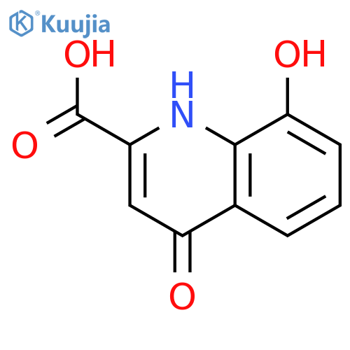 2-QUINOLINECARBOXYLIC ACID, 1,4-DIHYDRO-8-HYDROXY-4-OXO- structure