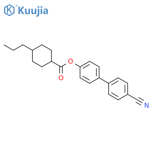 Cyclohexanecarboxylicacid, 4-propyl-, 4'-cyano[1,1'-biphenyl]-4-yl ester, trans- structure