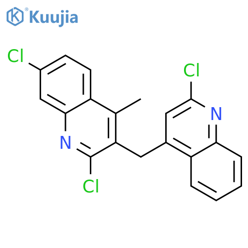 Quinoline, 2,7-dichloro-3-[(2-chloro-4-quinolinyl)methyl]-4-methyl- structure