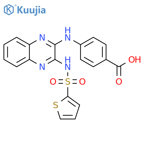 4-{3-(thiophene-2-sulfonamido)quinoxalin-2-ylamino}benzoic acid structure