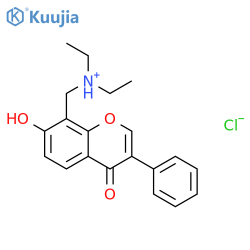N-ethyl-N-[(7-hydroxy-4-oxo-3-phenyl-4H-chromen-8-yl)methyl]ethanaminium chloride structure