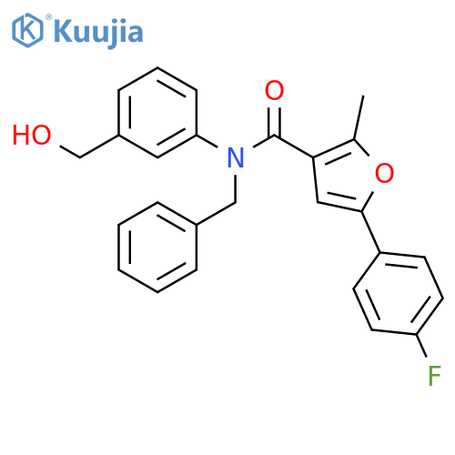 3-FURANCARBOXAMIDE, 5-(4-FLUOROPHENYL)-N-[3-(HYDROXYMETHYL)PHENYL]-2-METHYL-N-(PHENYLMETHYL)- structure