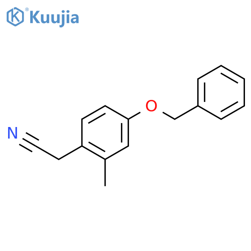 2-4-(benzyloxy)-2-methylphenylacetonitrile structure