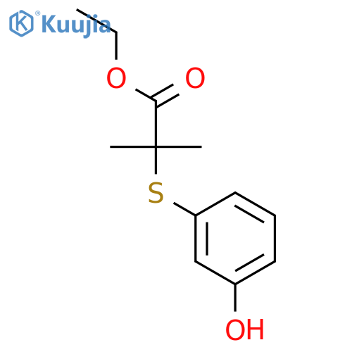 Propanoic acid, 2-[(3-hydroxyphenyl)thio]-2-methyl-, ethyl ester structure