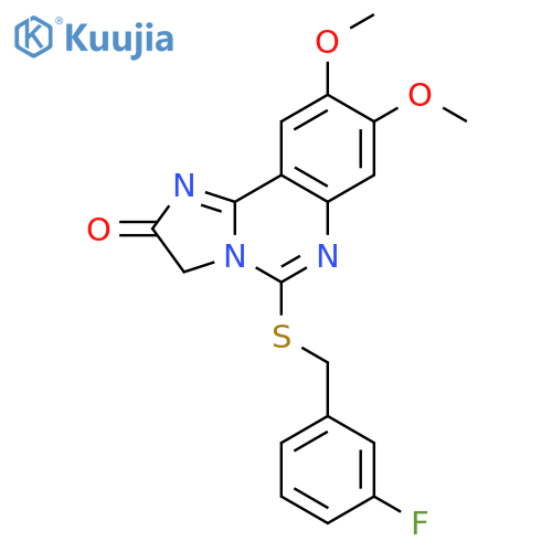 5-{[(3-fluorophenyl)methyl]sulfanyl}-8,9-dimethoxy-2H,3H-imidazo[1,2-c]quinazolin-2-one structure