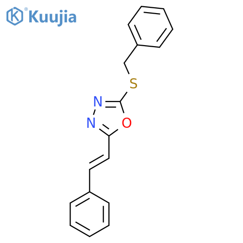 2-(Benzylsulfanyl)-5-[(E)-2-phenylethenyl]-1,3,4-oxadiazole structure