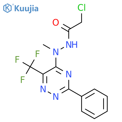 2-chloro-N'-methyl-N'-[3-phenyl-6-(trifluoromethyl)-1,2,4-triazin-5-yl]acetohydrazide structure