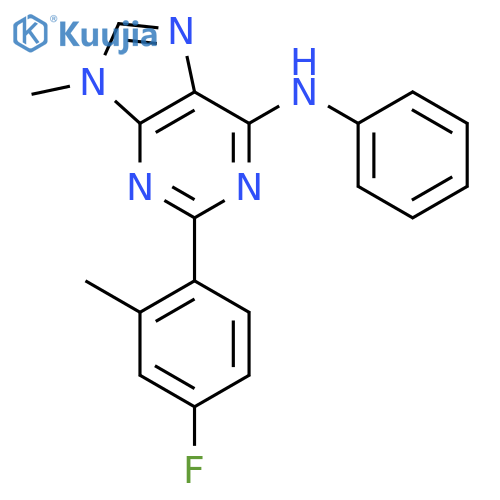 9H-Purin-6-amine, 2-(4-fluoro-2-methylphenyl)-9-methyl-N-phenyl- structure