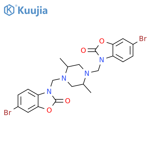 2(3H)-Benzoxazolone, 3,3'-[(2,5-dimethyl-1,4-piperazinediyl)bis(methylene)]bis[6-bromo- structure