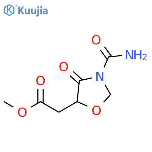 5-Oxazolidineacetic acid, 3-(aminocarbonyl)-4-oxo-, methyl ester structure