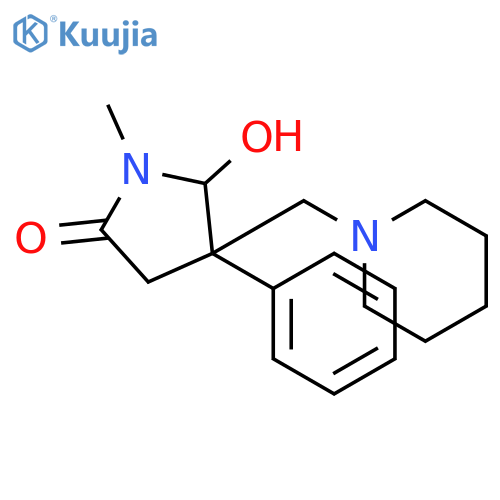 2-PYRROLIDINONE, 5-HYDROXY-1-METHYL-4-PHENYL-4-(1-PIPERIDINYLMETHYL)- structure