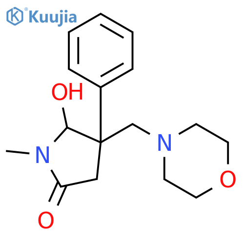 2-Pyrrolidinone, 5-hydroxy-1-methyl-4-(4-morpholinylmethyl)-4-phenyl- structure