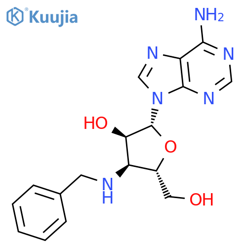 (2R,3R,4S,5S)-2-(6-amino-9H-purin-9-yl)-4-(benzylamino)-5-(hydroxymethyl)tetrahydrofuran-3-ol structure