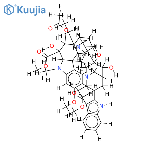 4-acetoxy-15-(3,4-dihydroxy-18-methoxycarbonyl-5,18-seco-ibogamin-18-yl)-3-hydroxy-16-methoxy-1-methyl-6,7-didehydro-aspidospermidine-3-carboxylic acid methyl ester structure