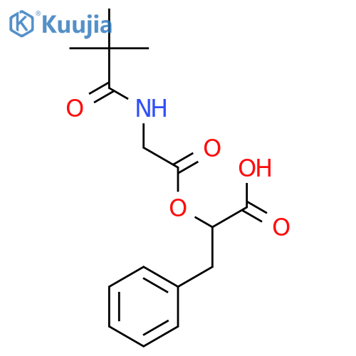 GLYCINE, N-(2,2-DIMETHYL-1-OXOPROPYL)-, 1-CARBOXY-2-PHENYLETHYL ESTER structure