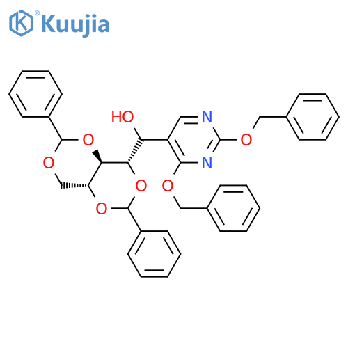 (1Ξ)-O2,O4,O3,O5-(R,R)-dibenzylidene-1-(2,4-bis-benzyloxy-pyrimidin-5-yl)-D-ribitol structure