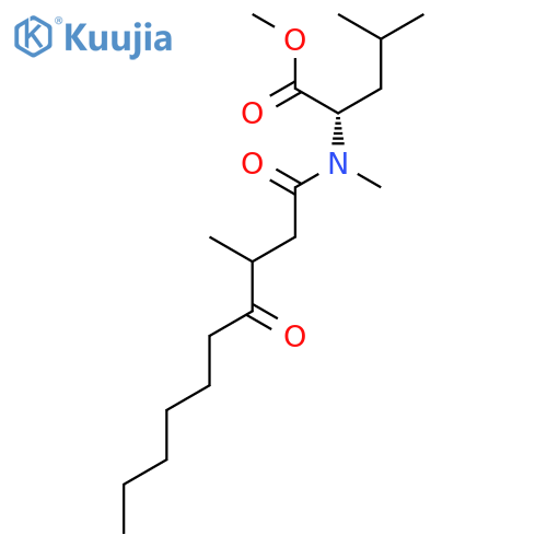 Leucine, N-methyl-N-(3-methyl-1,4-dioxodecyl)-, methyl ester structure