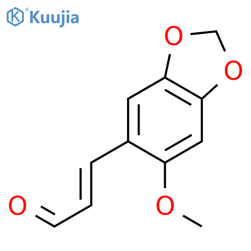 3-(6-methoxy-1,3-dioxaindan-5-yl)prop-2-enal structure
