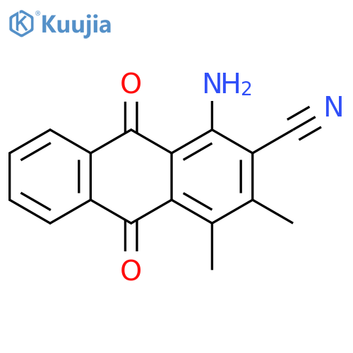 2-Anthracenecarbonitrile, 1-amino-9,10-dihydro-3,4-dimethyl-9,10-dioxo- structure